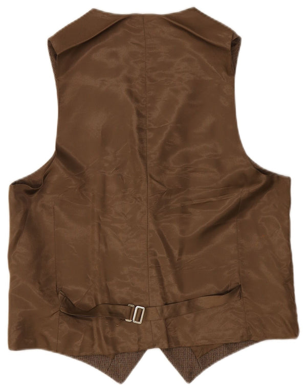 Vintage Mens Waistcoat IT 48 Small Brown