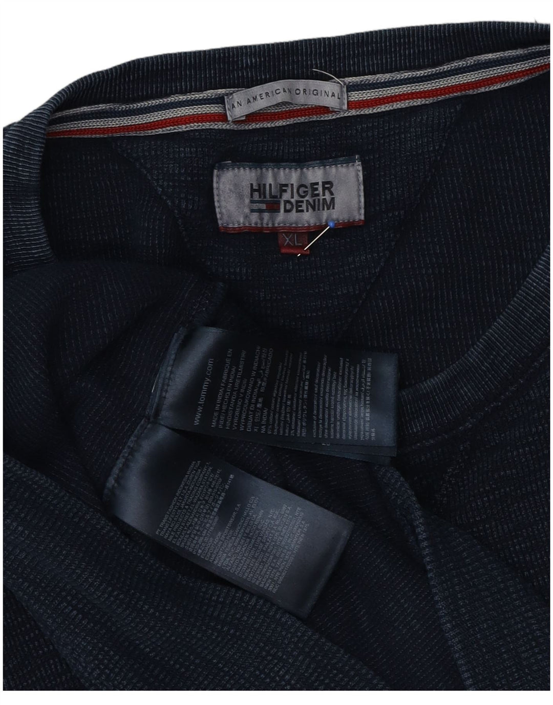 Tommy Hilfiger Mens Sweatshirt Jumper XL Navy Blue Cotton