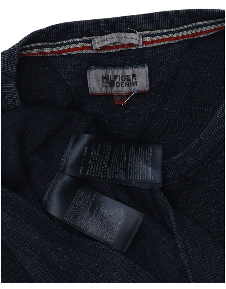 Tommy Hilfiger Mens Sweatshirt Jumper XL Navy Blue Cotton