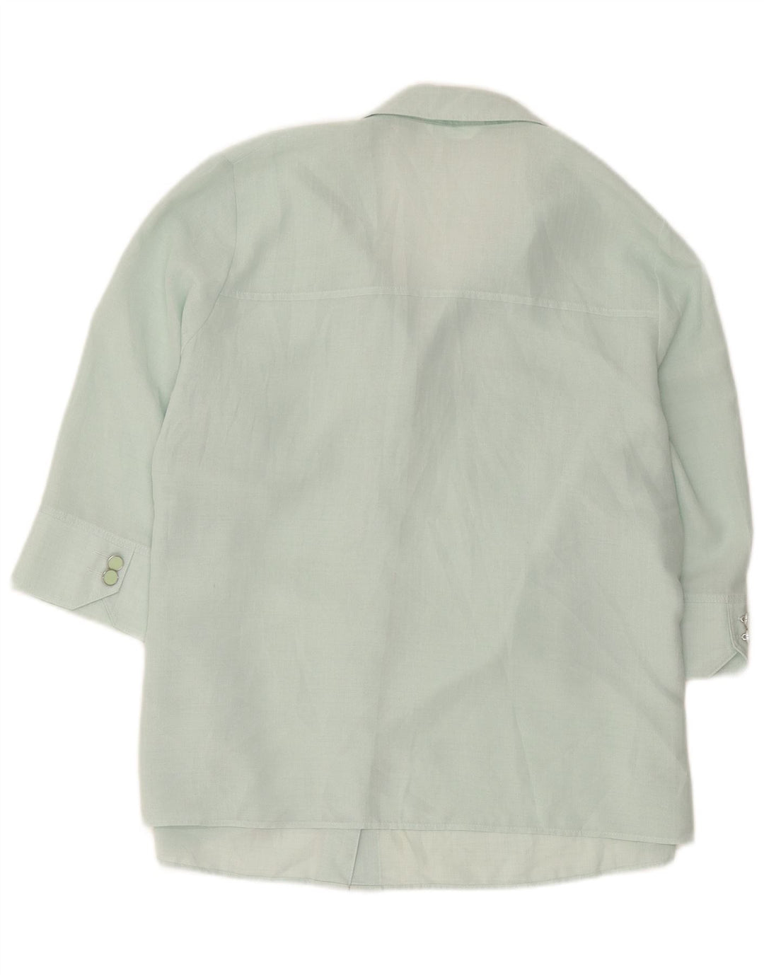 Marks & Spencer Womens Short Sleeve Shirt UK 20 2XL Green Polyester