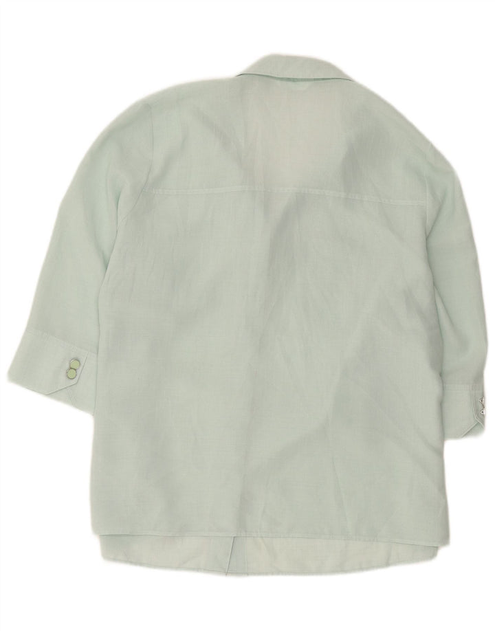 Marks & Spencer Womens Short Sleeve Shirt UK 20 2XL Green Polyester