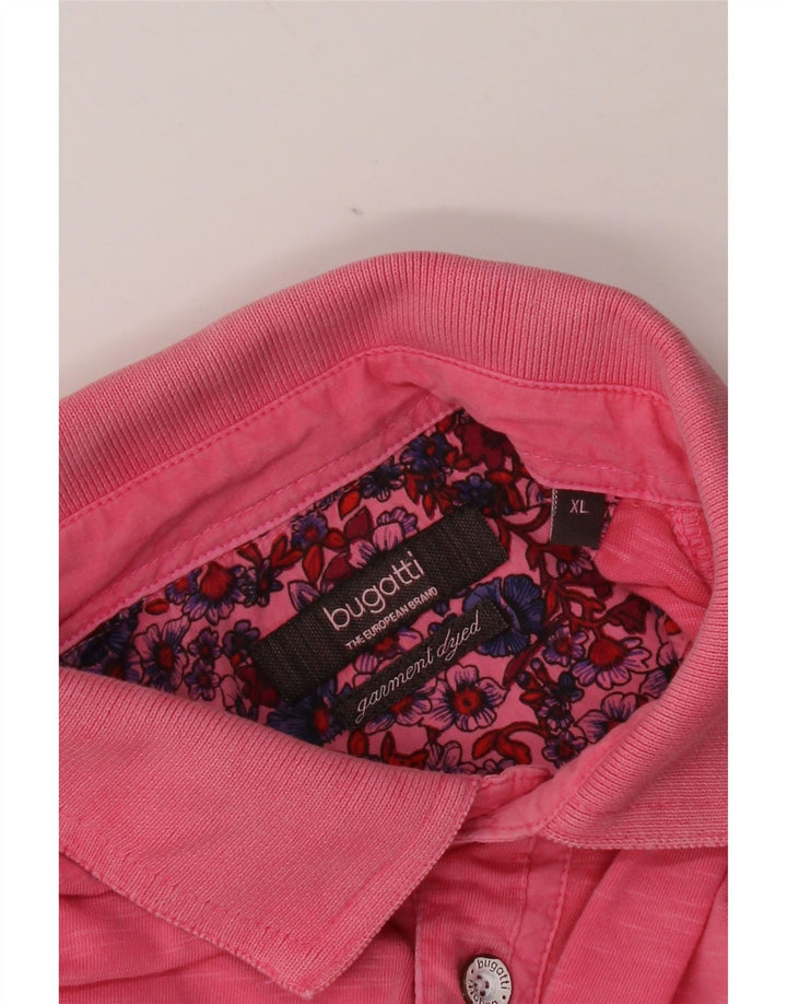 Bugatti Mens Garment Dyed Polo Shirt XL Pink