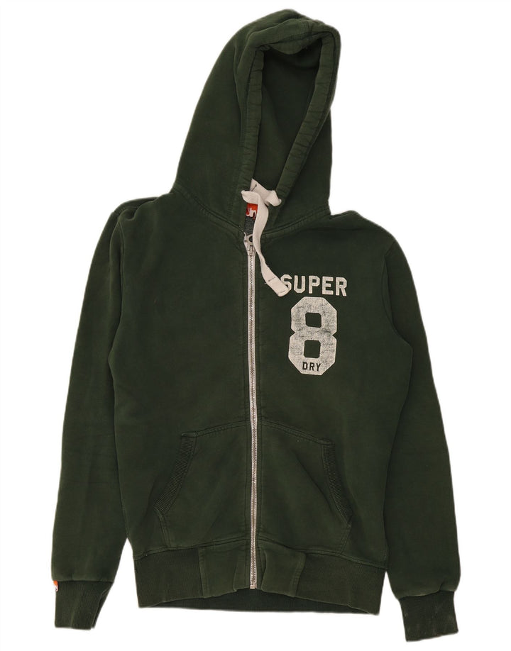 SUPERDRY Mens Graphic Zip Hoodie Sweater Medium Khaki