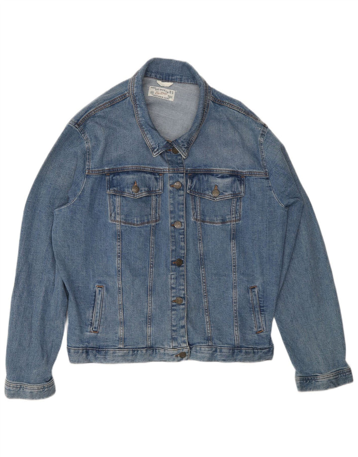 Fat Face Womens Denim Jacket UK 24 4XL  Blue Cotton