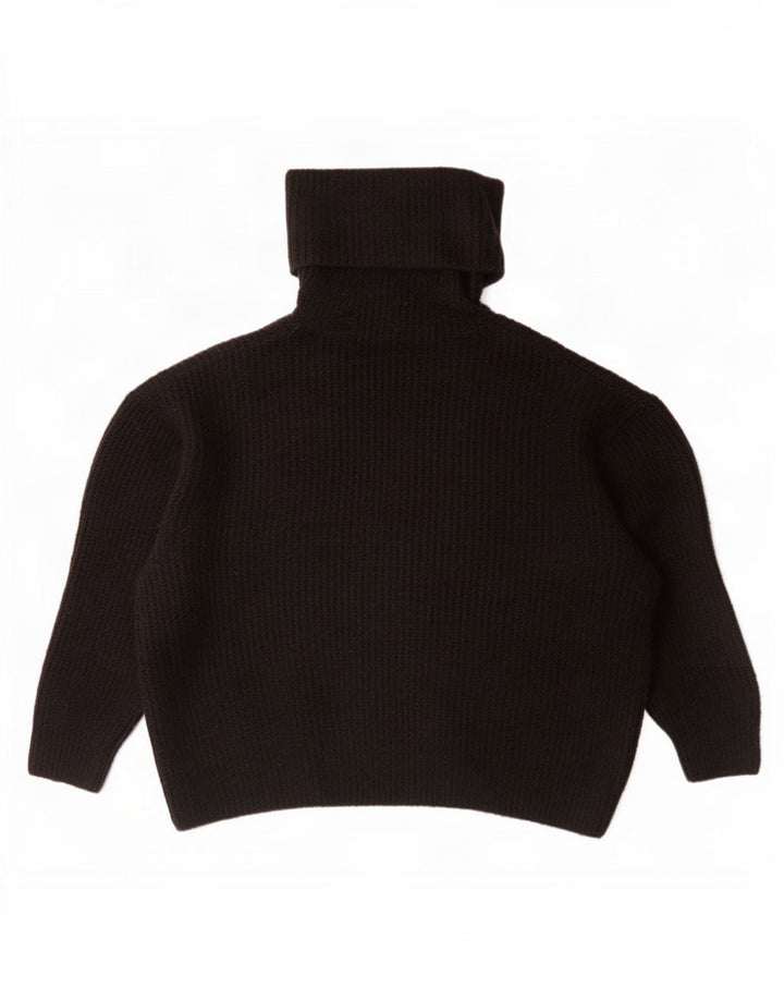 Zara Womens Oversized Roll Neck Jumper Sweater UK 14 Medium Black