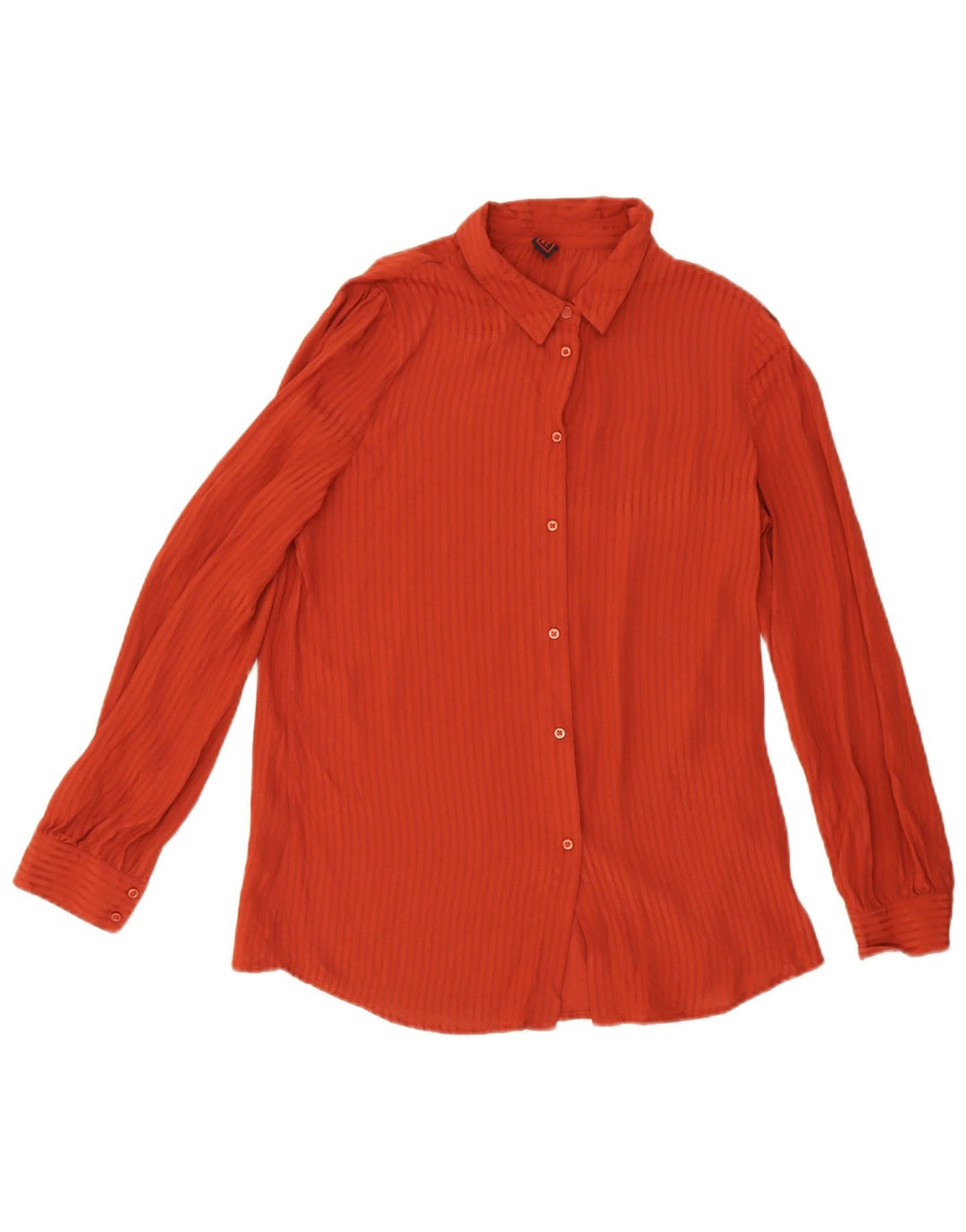 Stefanel Womens Long Sleeve Blouse Top EU 38 Medium Maroon Pinstripe