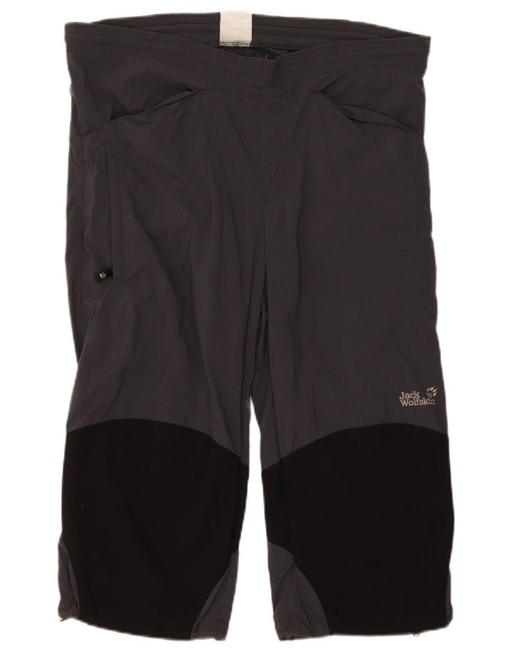 Jack Wolfskin Womens Capri Tracksuit Trousers UK 14 Medium Grey Colourblock