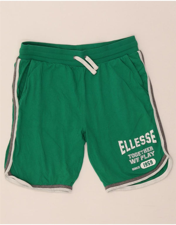 Ellesse Womens Graphic Sport Shorts UK 14 Medium  Green