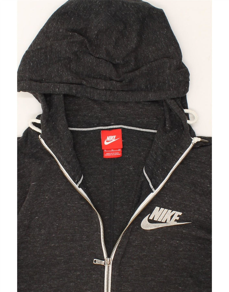 NIKE Womens Zip Hoodie Sweater UK 18 XL Grey Flecked Polyester Vintage Nike and Second-Hand Nike from Messina Hembry 