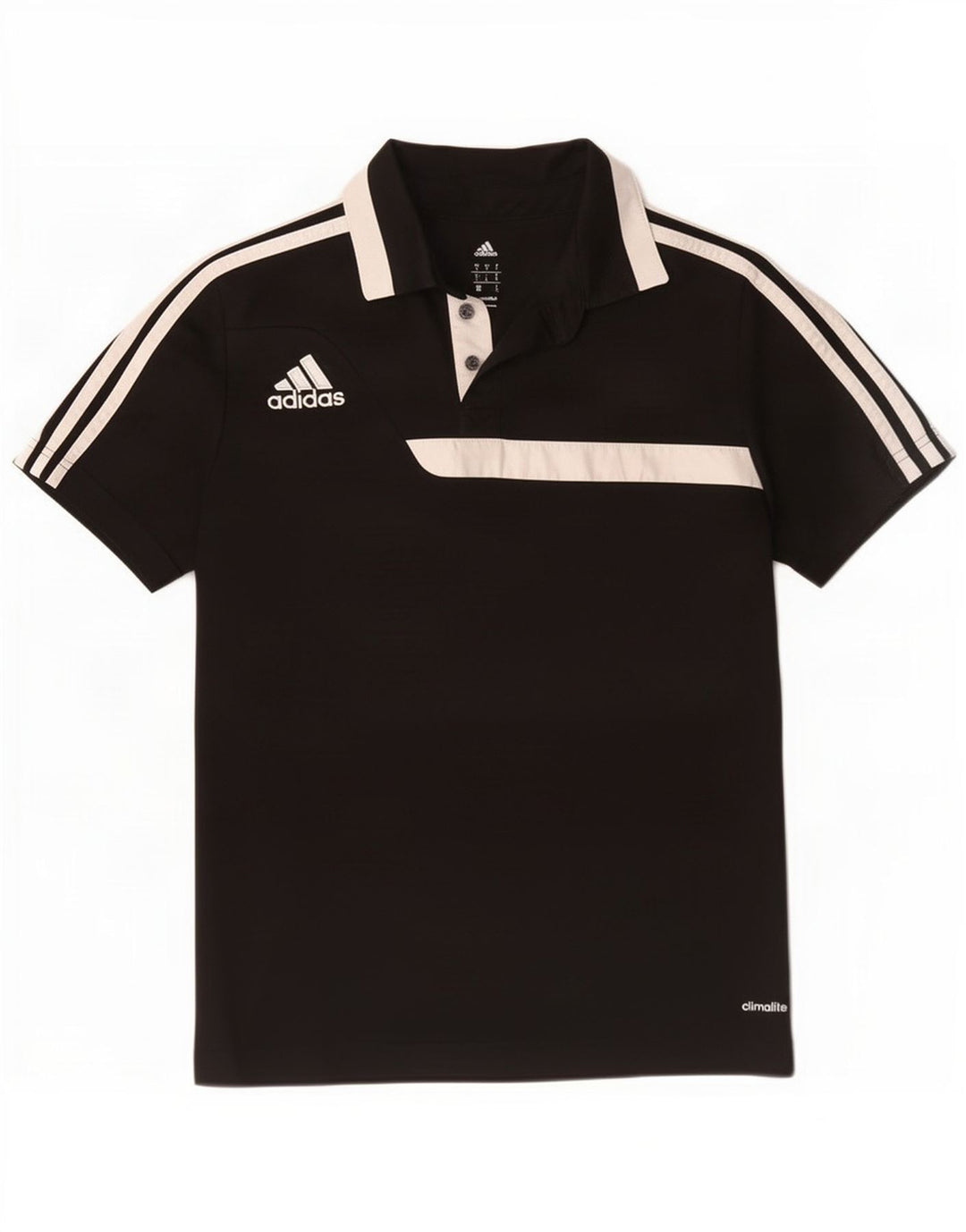 Adidas Mens Climalite Polo Shirt Small Black Colourblock Polyester