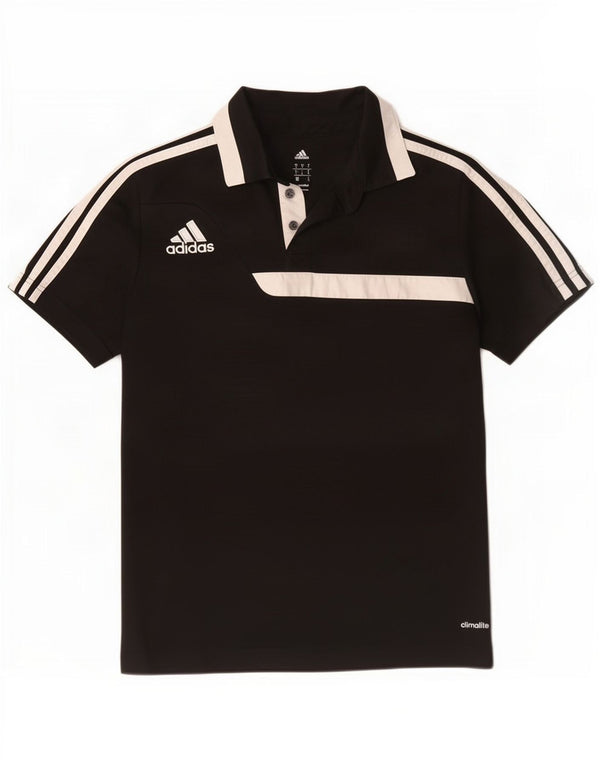 Adidas Mens Climalite Polo Shirt Small Black Colourblock Polyester