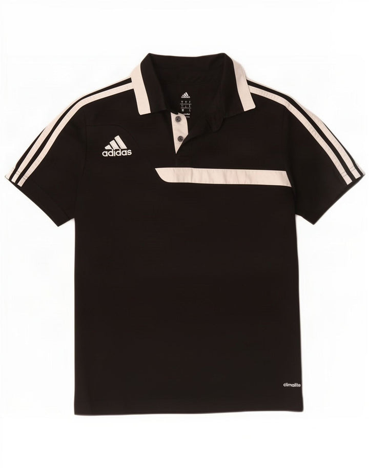Adidas Mens Climalite Polo Shirt Small Black Colourblock Polyester
