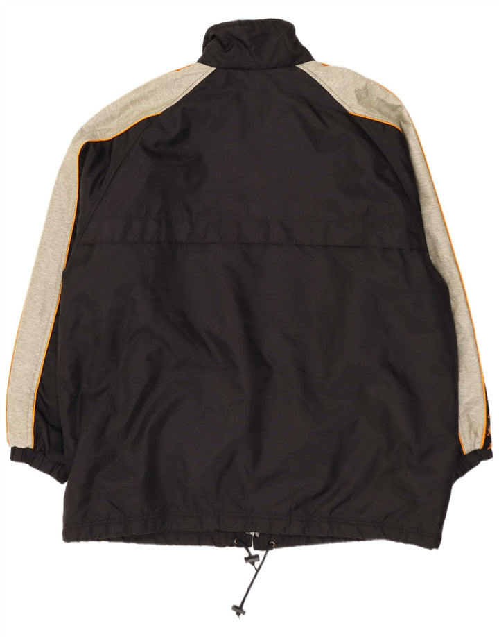Kappa Mens Graphic Tracksuit Top Jacket XL Black Colourblock Nylon