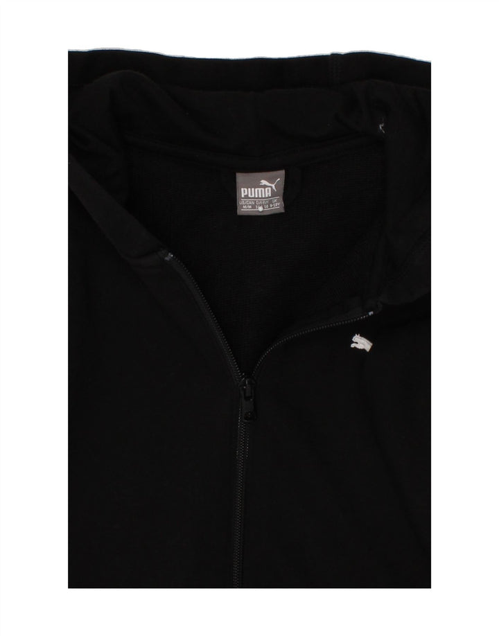 PUMA Girls Zip Hoodie Sweater 9-10 Years Black Cotton Vintage Puma and Second-Hand Puma from Messina Hembry 