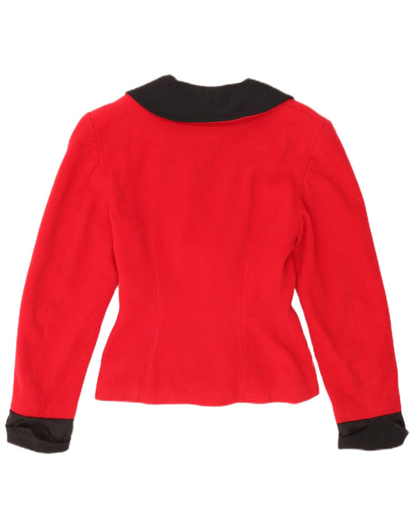 Vintage Womens 1 Button Blazer Jacket UK 12 Medium Red Colourblock