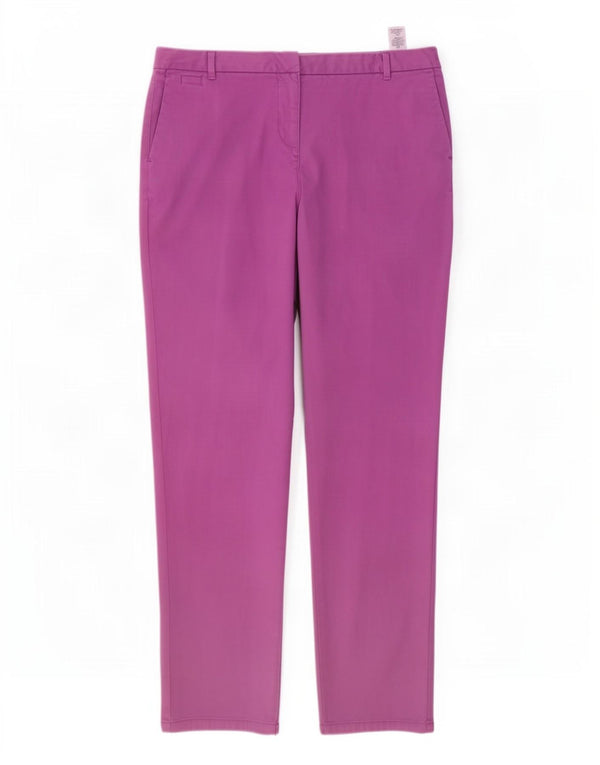 Marks & Spencer Womens Straight Chino Trousers UK 14 Large W34 L30 Purple
