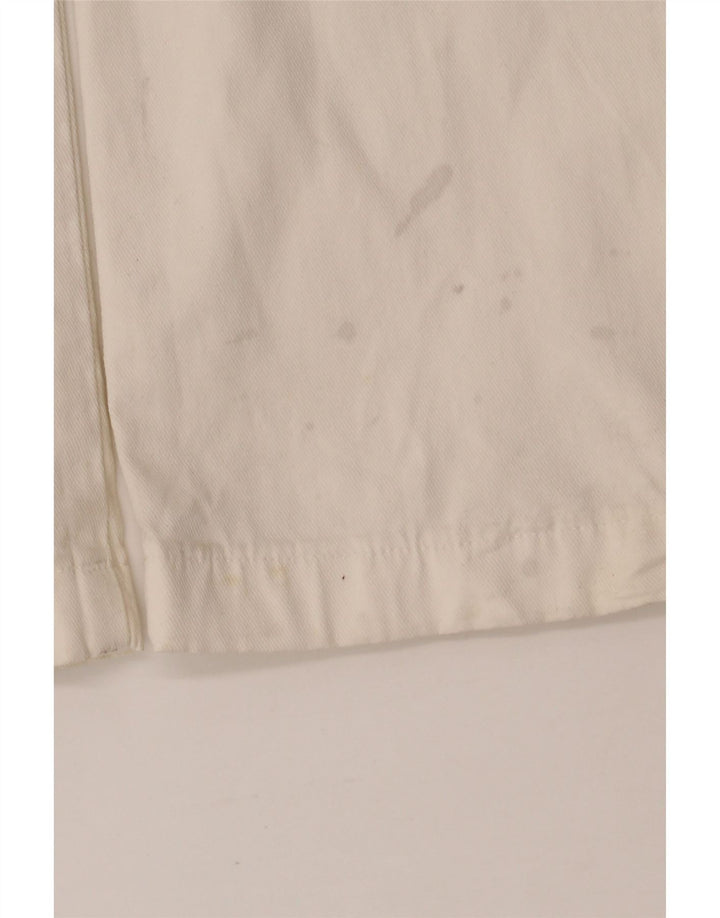 TRUSSARDI Womens Bootcut Casual Trousers W29 L31 Off White Cotton