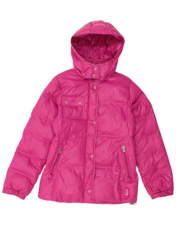 Champion Girls Hooded Padded Jacket 11-12 Years Pink Polyester