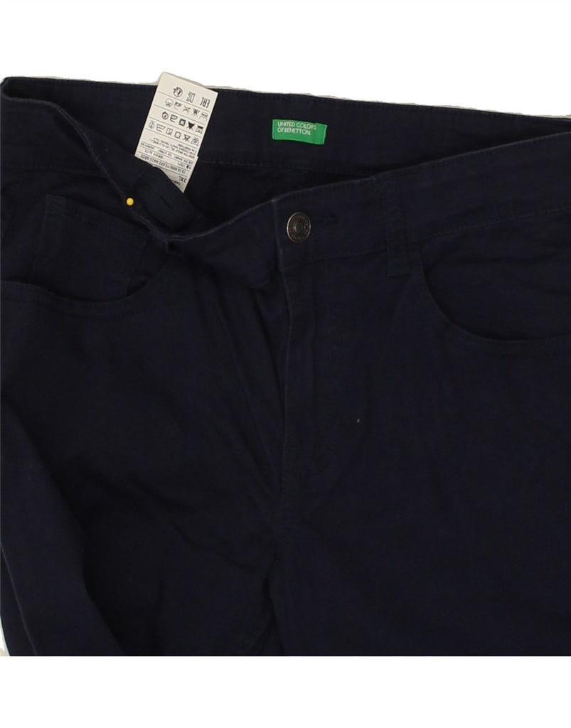 BENETTON Boys Slim Casual Trousers 13-14 Years 3XL  Navy Blue Cotton | Vintage Benetton | Thrift | Second-Hand Benetton | Used Clothing | Messina Hembry 