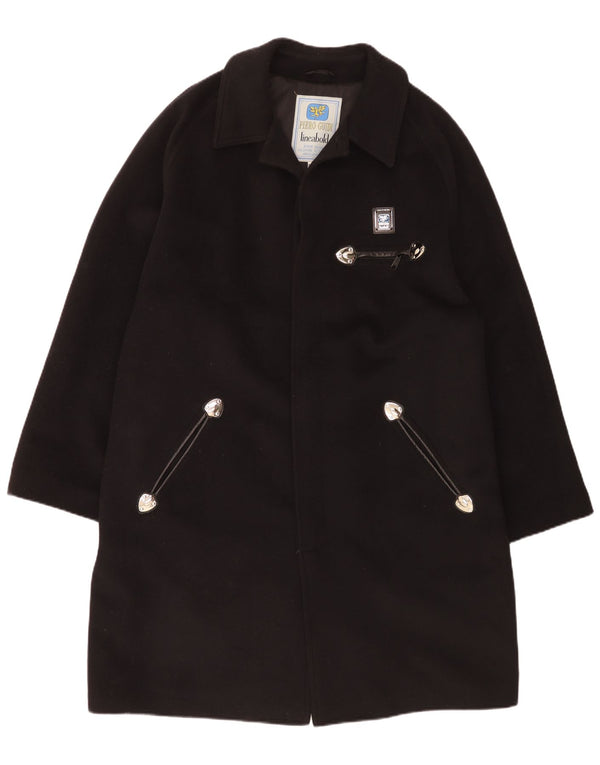 Piero Guidi Mens Overcoat UK 44 2XL Black Wool