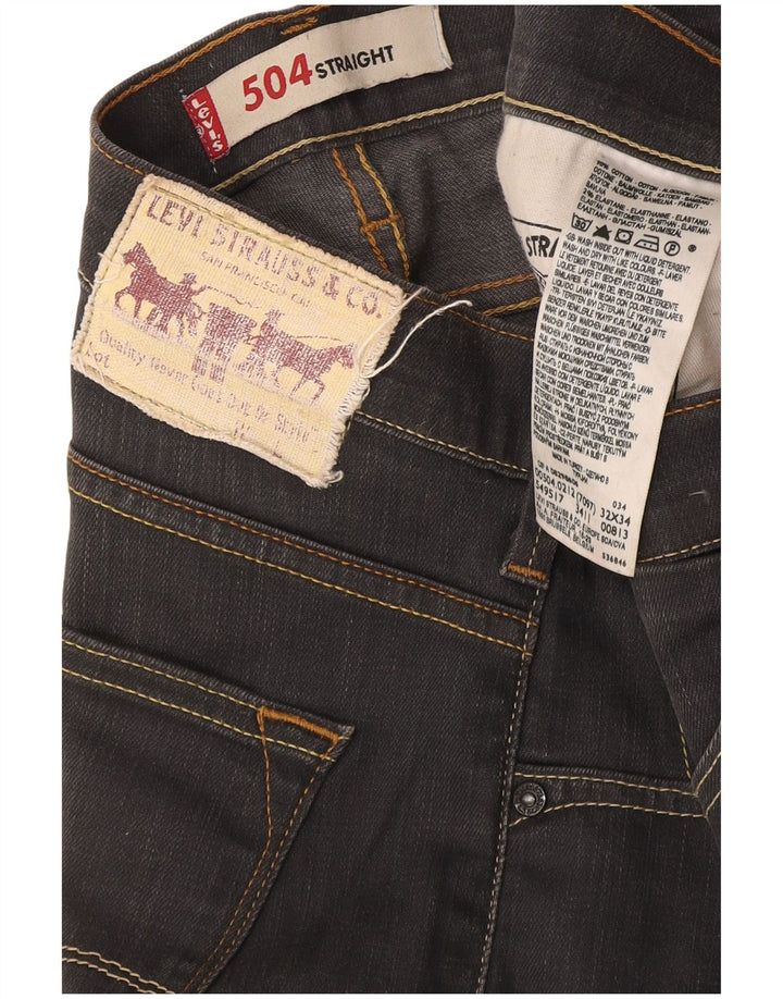 Levi's Mens 504 Straight Jeans W32 L34 Grey Cotton