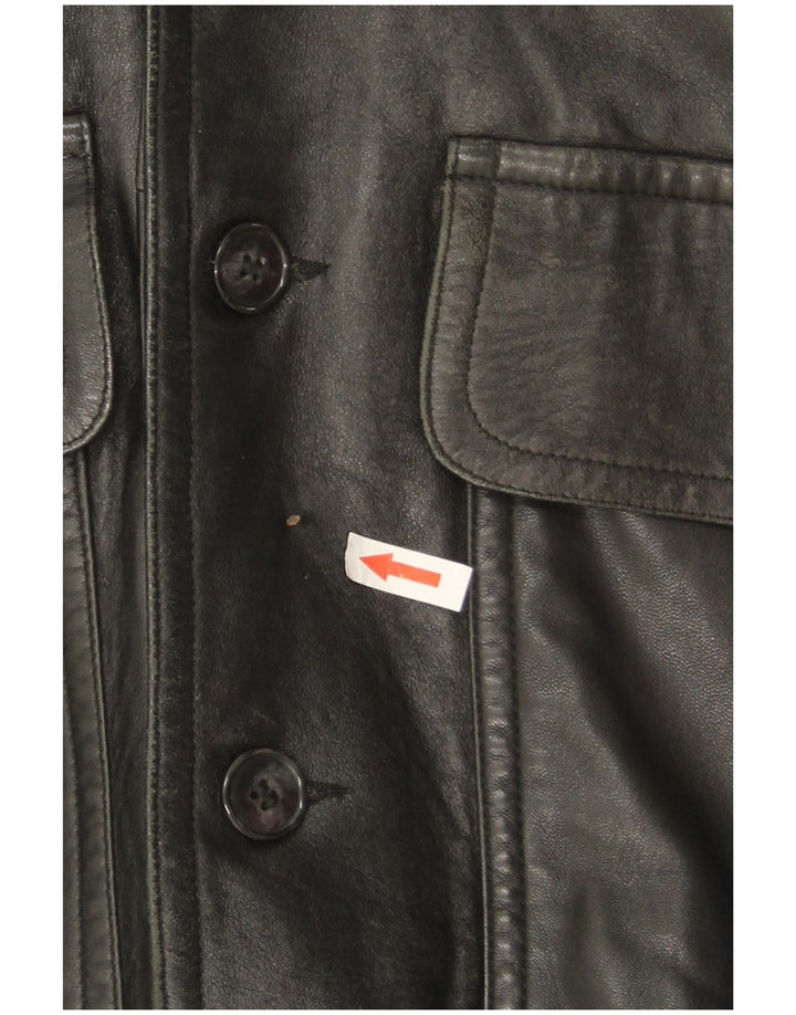 Marco Baldassari Womens Leather Jacket UK 20 2XL Black