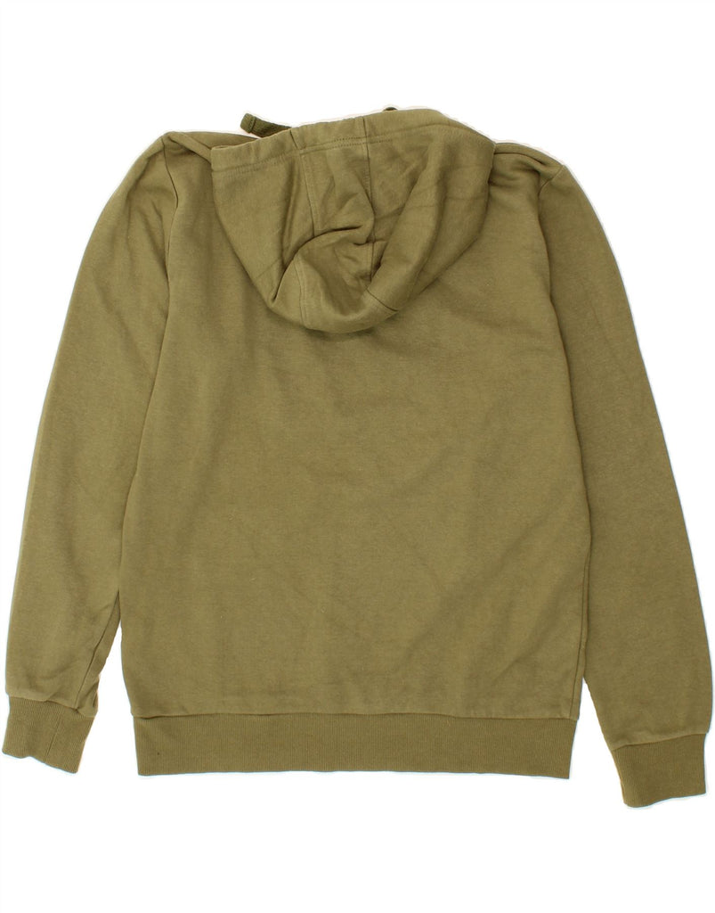 KAPPA Mens Graphic Hoodie Jumper Medium Khaki Cotton Vintage Kappa and Second-Hand Kappa from Messina Hembry 