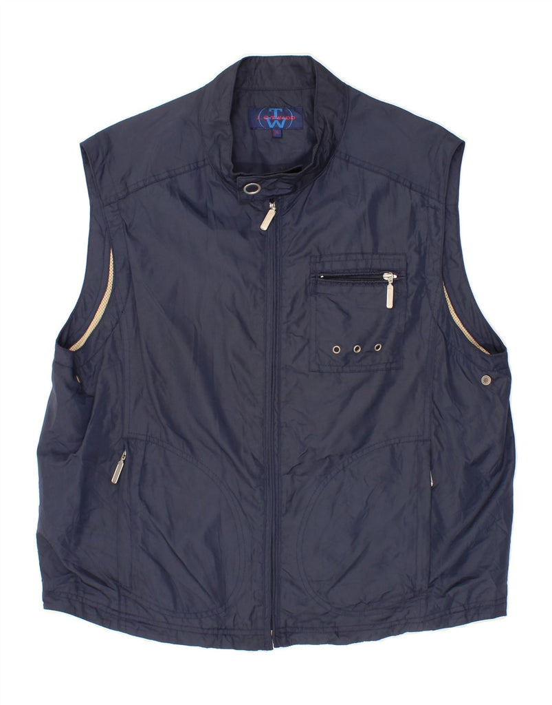 J. C. TWIDD Mens Utility Gilet UK 42 XL Navy Blue Nylon Vintage J. C. Twidd and Second-Hand J. C. Twidd from Messina Hembry 