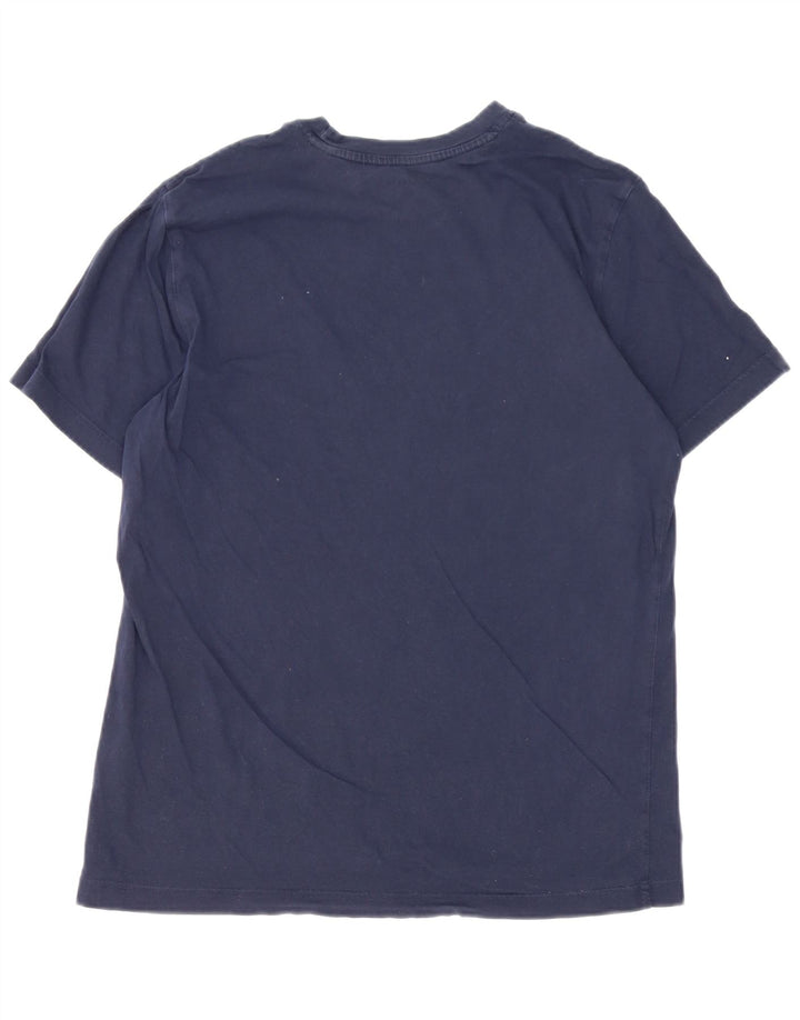 Reebok Mens Graphic T-Shirt Top Large Navy Blue Cotton