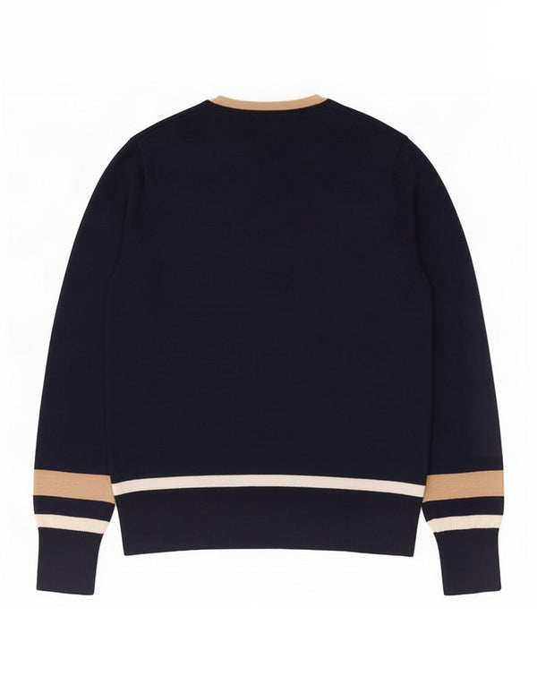 Marks & Spencer Womens V-Neck Jumper Sweater UK 12 Medium Navy Blue