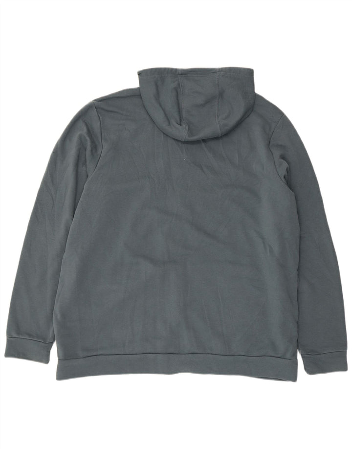 ADIDAS Mens Graphic Zip Hoodie Sweater 2XL Blue Cotton