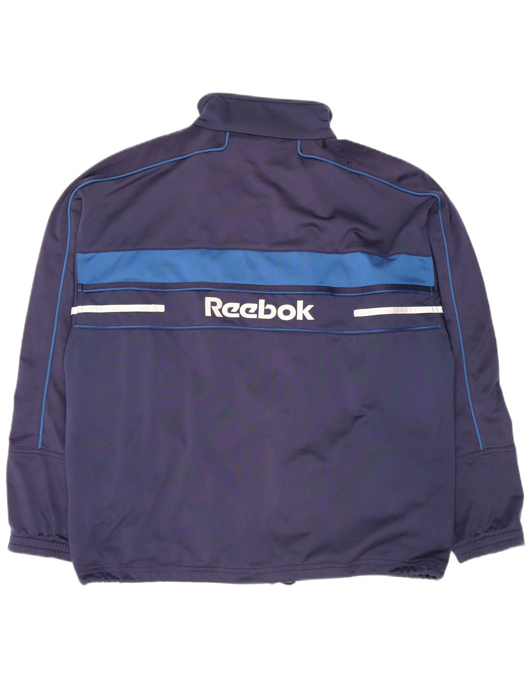 Reebok Mens Graphic Tracksuit Top Jacket Medium Navy Blue Colourblock