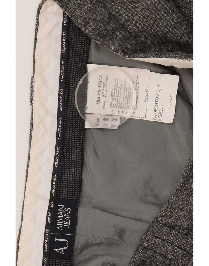 Armani Womens Slim Chino Trousers W29 L29 Grey Polyester