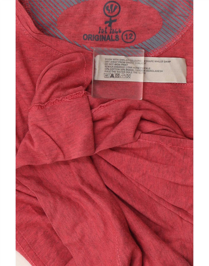 Fat Face Womens Top Long Sleeve UK 12 Medium Red Flecked Cotton