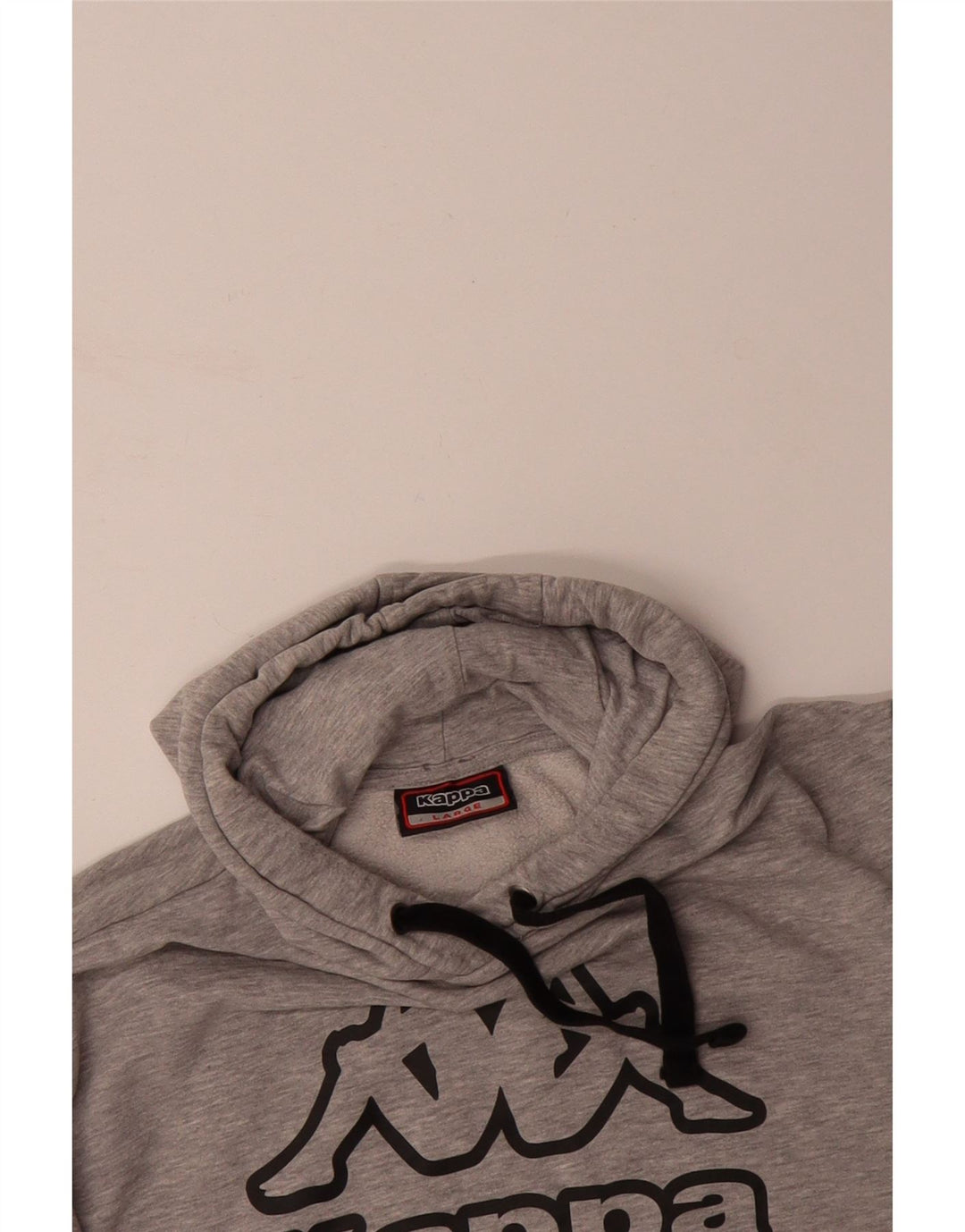 KAPPA Mens Graphic Hoodie Jumper Large Grey Cotton