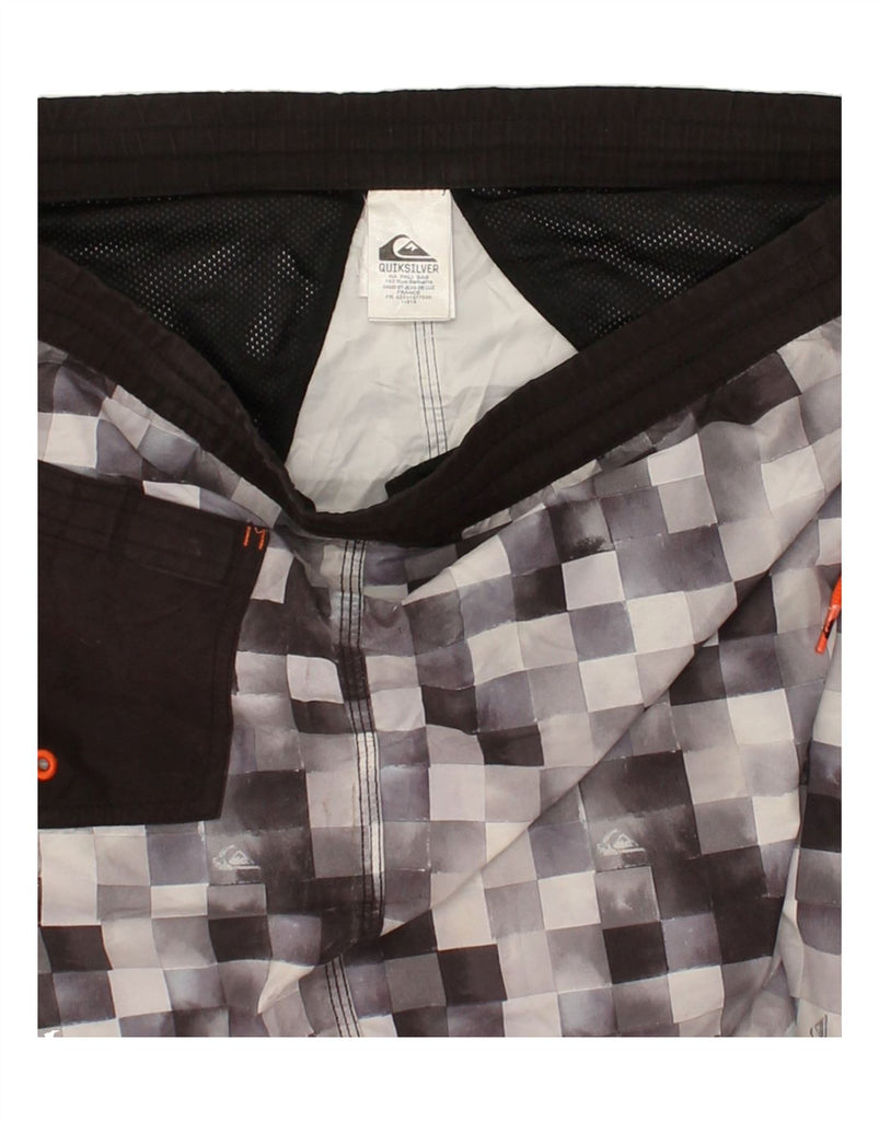 QUIKSILVER Mens Sport Shorts Large Grey Geometric Polyester | Vintage Quiksilver | Thrift | Second-Hand Quiksilver | Used Clothing | Messina Hembry 