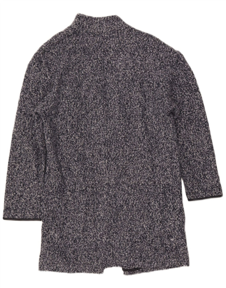 Marks & Spencer Womens Overcoat UK 8 Small  Navy Blue Flecked Polyester