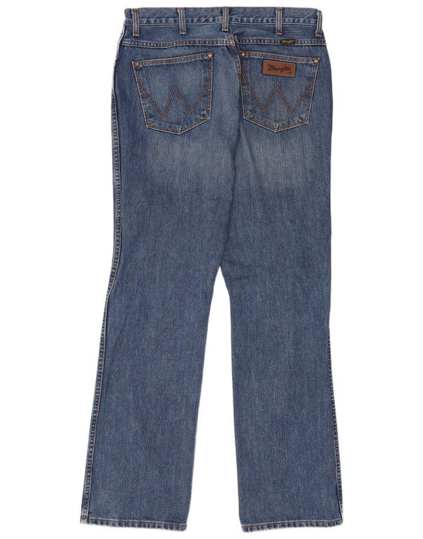 Wrangler Mens Straight Jeans W34 L34 Blue Cotton