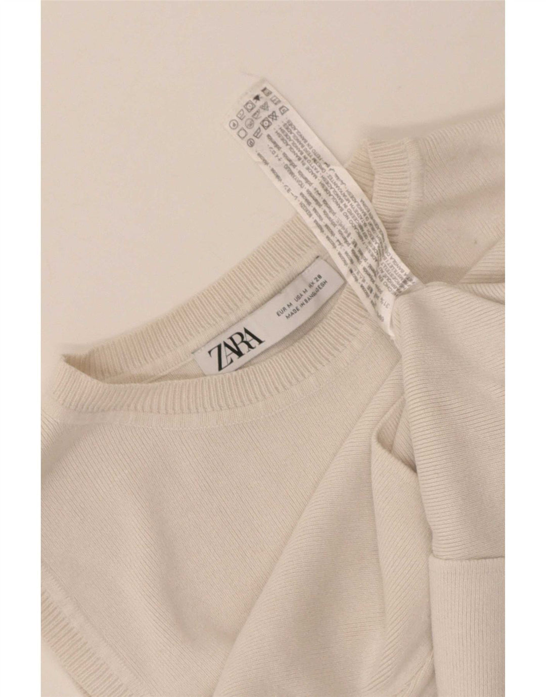 Zara Womens Crop Vest Top UK 12 Medium White Viscose