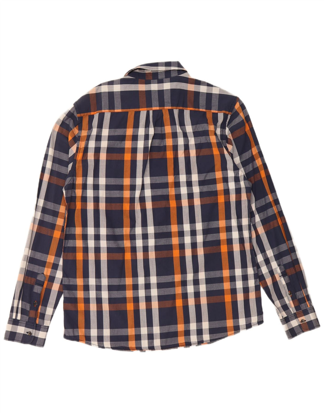 Wrangler Mens Regular Fit Shirt Medium Navy Blue Check Cotton