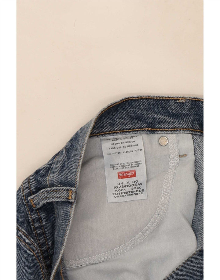 Wrangler Mens Straight Jeans W34 L27 Blue Cotton