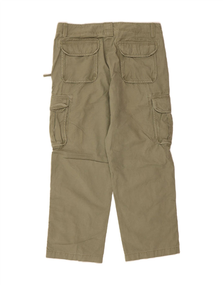 L.L.BEAN Mens Straight Cargo Trousers W35 L29 Khaki Cotton Vintage L.L.Bean and Second-Hand L.L.Bean from Messina Hembry 