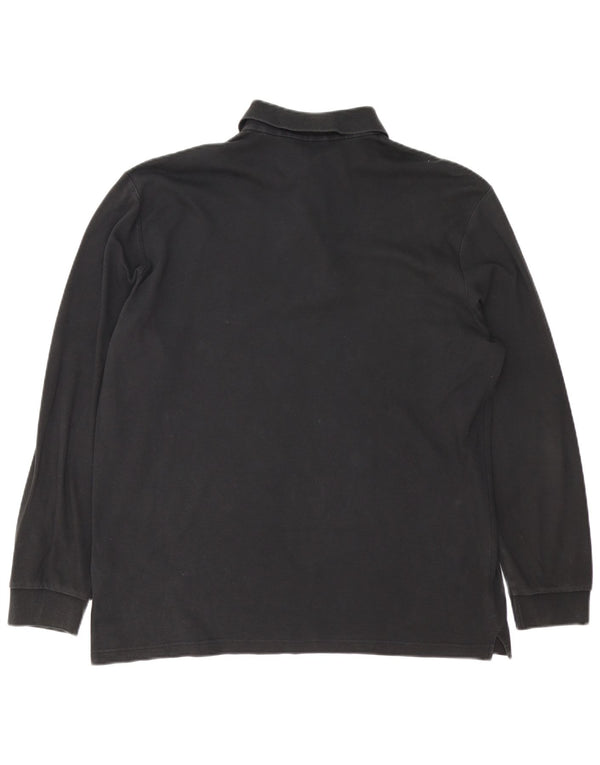 Hugo Boss Mens Long Sleeve Polo Shirt XL Black Cotton