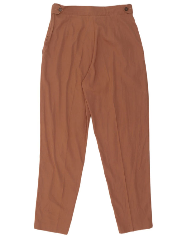Benetton Womens High Waist Casual Trousers IT 46 Large W28 L29 Maroon