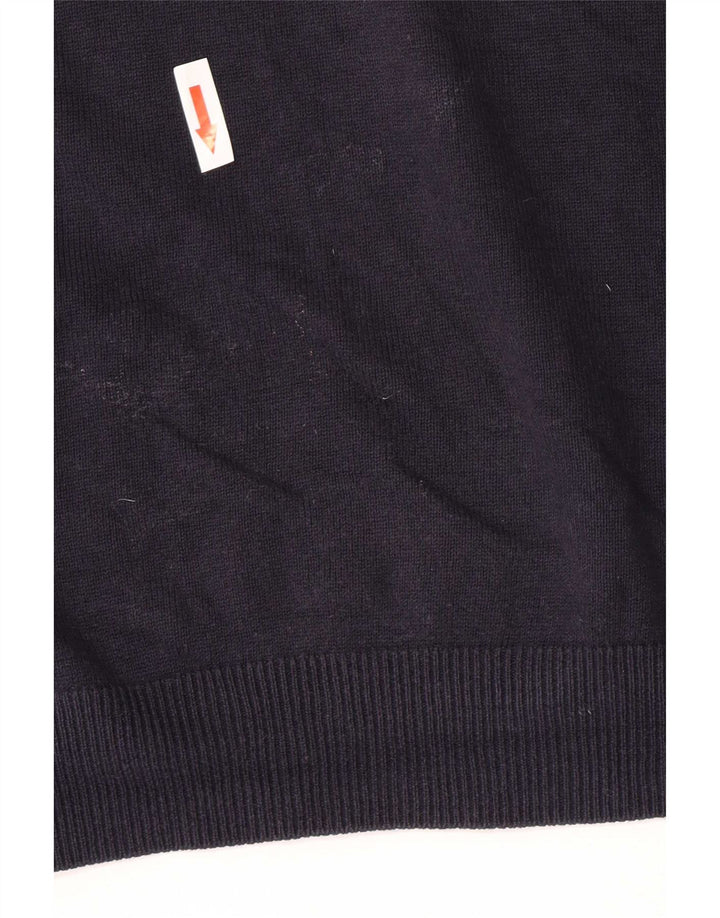 Massimo Dutti Mens Zip Neck Jumper Sweater XL Navy Blue