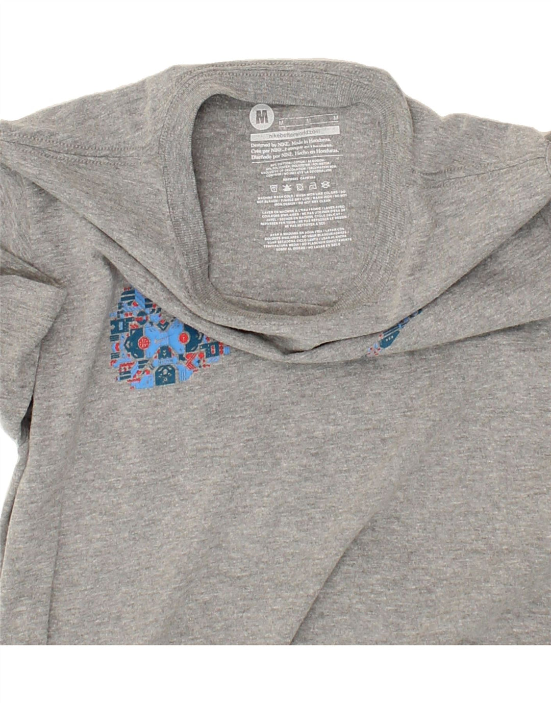 NIKE Womens Graphic T-Shirt Top UK 12 Medium Grey Cotton Vintage Nike and Second-Hand Nike from Messina Hembry 