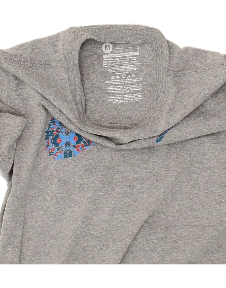 NIKE Womens Graphic T-Shirt Top UK 12 Medium Grey Cotton Vintage Nike and Second-Hand Nike from Messina Hembry 
