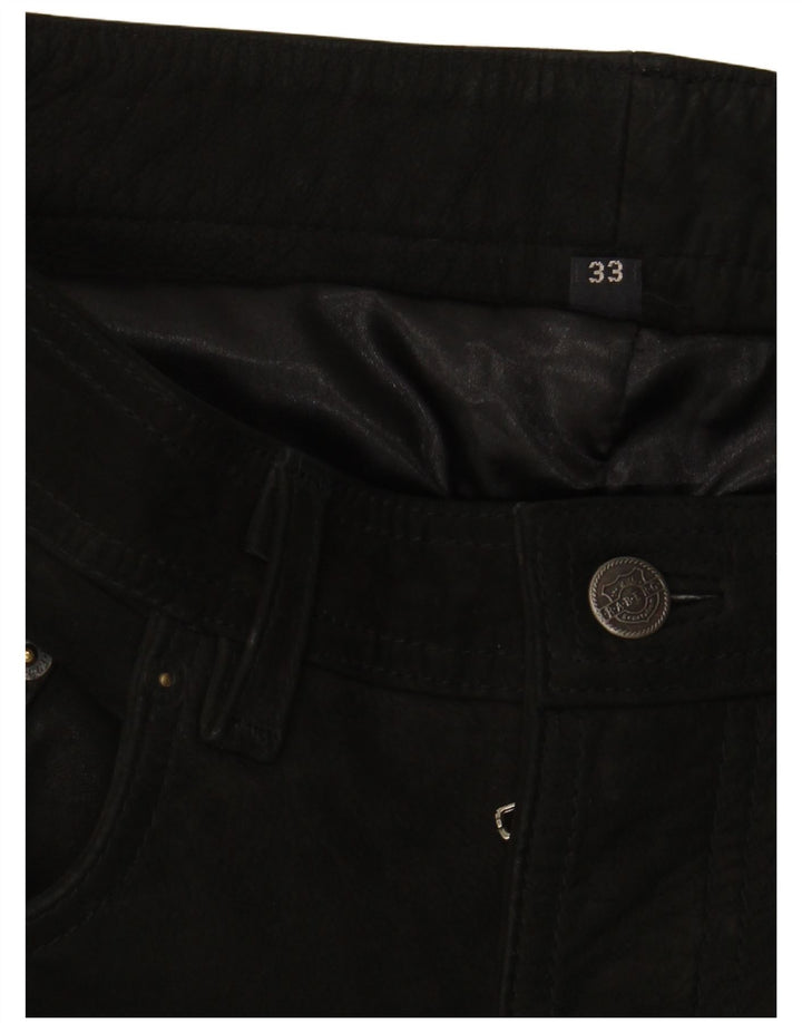VINTAGE Mens Straight Casual Trousers W33 L34 Black