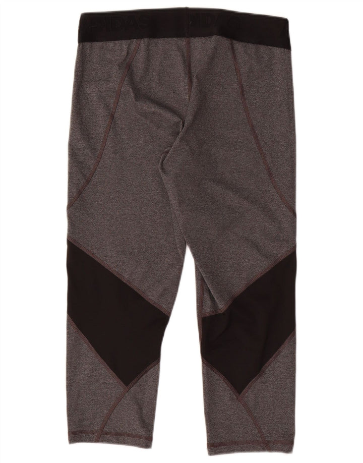 Adidas Womens Climacool Capri Leggings UK 12/14 Medium  Grey Colourblock