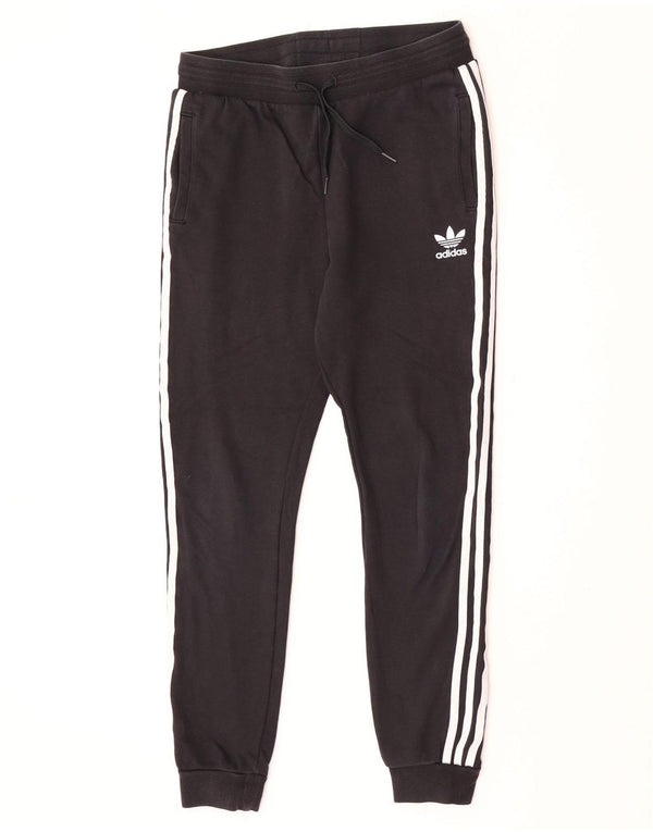 Adidas Boys Tracksuit Trousers Joggers 13-14 Years Black Cotton